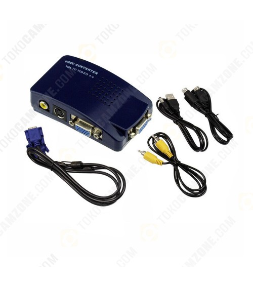 PC To TV Converter BOX VGA To RCA S Video Adapter VGA to AV VTR01/HW-1216
